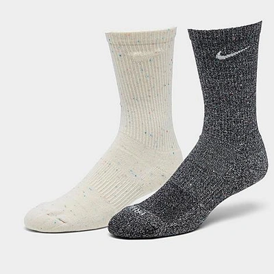 Nike Everyday Plus 2 Pack Crew Socks In Multi In Black/coconut Milk