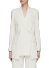 JONATHAN SIMKHAI ‘LIZZIE' SARTORIAL PLEATED DOUBLE BREASTED CREPE BLAZER