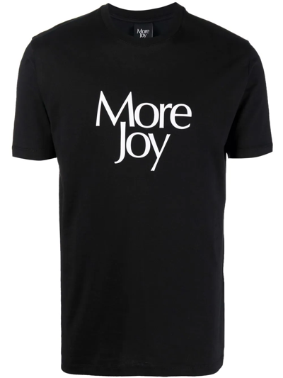 More Joy Unisex Logo Oversize Organic Cotton Graphic Tee In Black