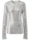 BURBERRY METALLIC PAILLETTE-EMBELLISHED MESH TOP