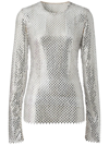 Burberry Metallic Paillette-embellished Mesh Top In Silver