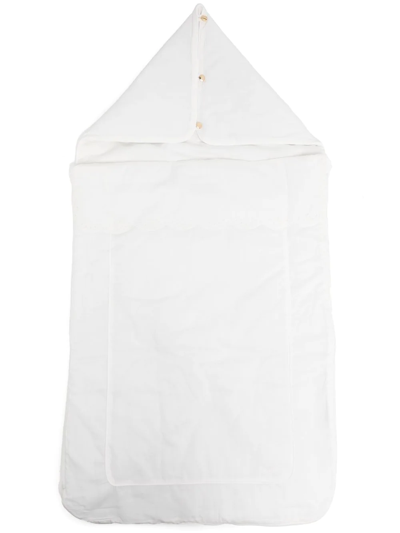 Chloé Babies' Broderie-anglaise Trim Sleeping Bag In Blanc