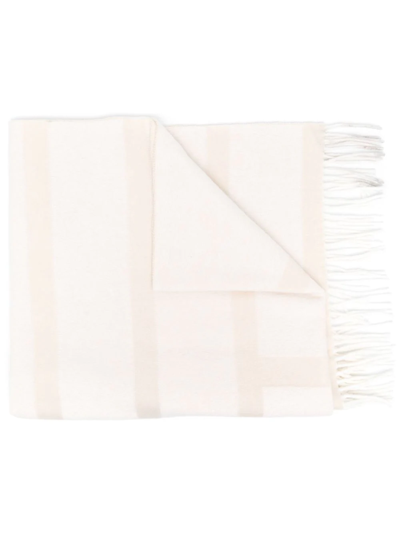 Totême Monogram-jacquard Wool Scarf In Bone Monogram 958