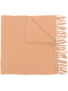 Totême Toteme Classic Wool Fringe-edge Scarf Camel In Brown