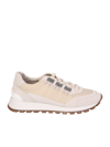 Brunello Cucinelli Shearling-trim Low-top Sneakers In Beige