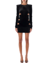 Alexandre Vauthier Cut-out Detail Velvet Minidress In Black