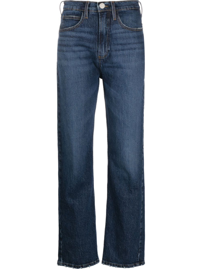 Frame High-waisted Straight-leg Jeans In Blue