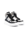 Dsquared2 Icon Contrast-panel High-top Sneakers In Black