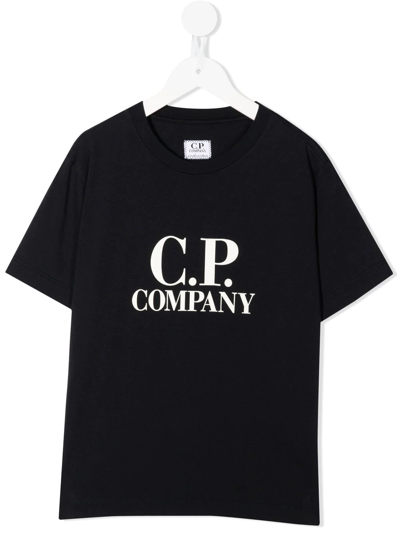 C.p. Company Logo-print Cotton Jersey T-shirt In Black