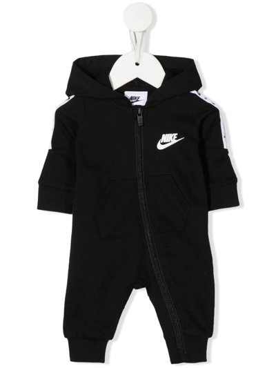 Nike Babies' Logo-print Hooded Pyjamas In Black