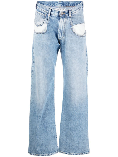 Maison Margiela Straight Leg Jeans With Contrasted Pockets Clothing In Blue