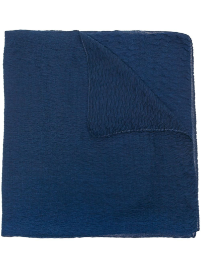 Agnona Textured Cashmere-silk Scarf In Blue