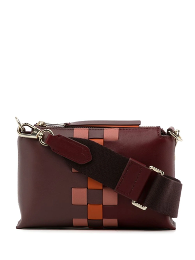 Paul Smith Woven-detail Leather Crossbody Bag In Red