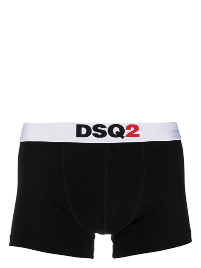 Dsquared2 Logo-waist Boxer Shorts In Black