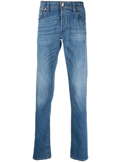 Sartoria Tramarossa Stretch-cotton Straight-leg Jeans In 蓝色