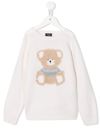 Il Gufo Teddy-bear Detail Knit Jumper In Neutrals