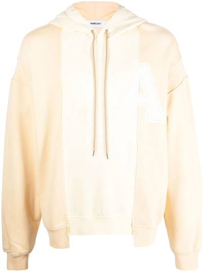 Ambush Pastel Yellow Cotton Hoodie In Ocher