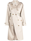Coperni Twisted Cut-out Trench Coat In Neutrals