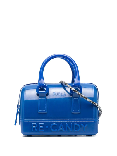 Furla Candy Logo-embossed Mini Bag In Blue