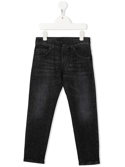 Dondup Kids' Straight-leg Jeans In Black