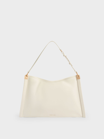 Charles & Keith Ridley Slouchy Tote Bag In Cream