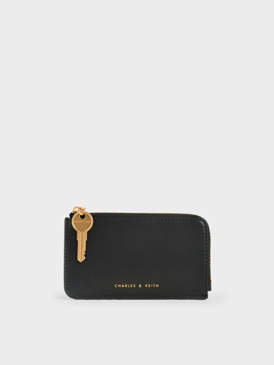 Charles & Keith Zip-around Mini Wallet In Black