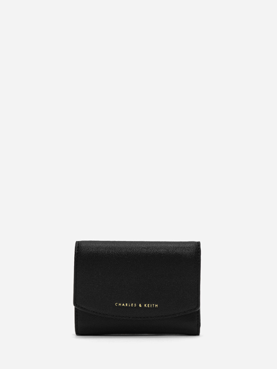 Charles & Keith Front Flap Wallet In Black