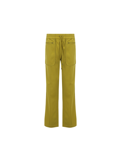 Tom Ford Jacquard-trimmed Velour Leggings in Green