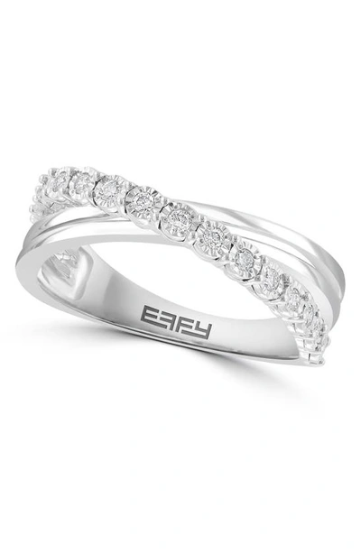 Effy Sterling Silver Diamond Ring In White