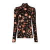 Ulla Johnson Aurelia Odessa-print Roll-neck Jersey Top In Black