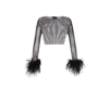 Santa Feathers Top In Black