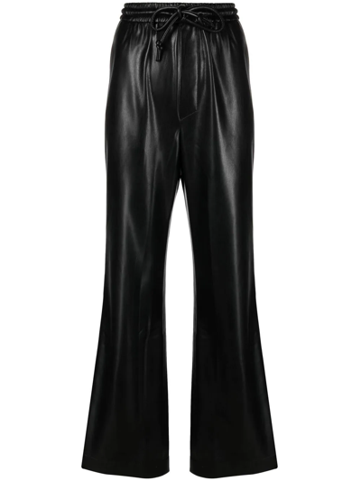 Nanushka Calie Straight Faux Leather Pants In Black