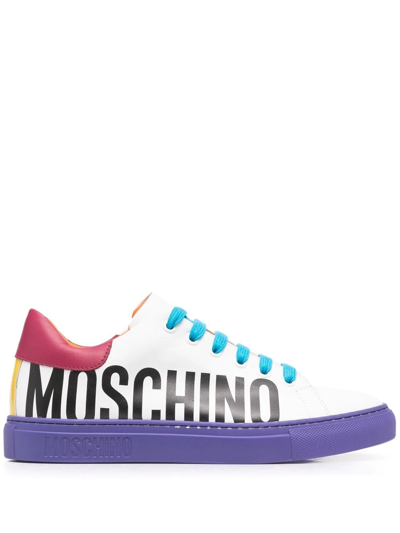 Moschino Women's Logo Colorblock Leather Sneakers In Fantasy Print