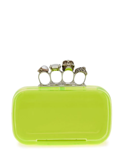 Alexander Mcqueen Skull Knuckle-duster Clutch Bag In Yellow