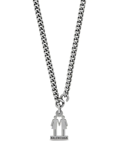 Balenciaga Pride 22 Chain Necklace In Silver