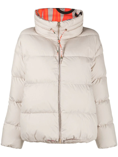 Herno Globe Oversize Padded Bomber Jacket In Neutrals