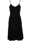 RABANNE CHAIN-TRIM KNITTED MIDI DRESS