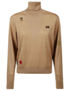 Dsquared2 Turtleneck Sweater In Camel