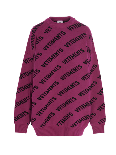 Vetements Logo Sweater In Pink