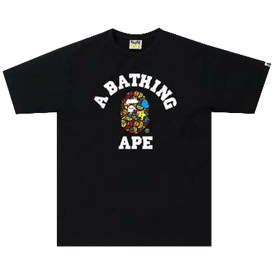 Pre-owned Bape Milo Banana Pool College T-shirt 'black'