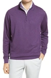 Peter Millar Crown Comfort Cotton Blend Interlock Quarter Zip Pullover In Mulberry