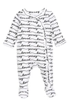 Nordstrom Baby Babies' Print Footie In White- Black Loved
