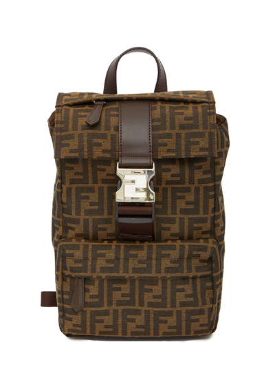 Fendi Ness Small Backpack In Marron