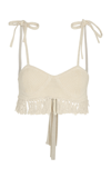 The Garment Egypt Cotton-linen Bra Top In White