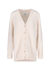 Maison Margiela Cotton Blend Cardigan With Back Iconic Stitching.this Garnment Has Been Treated In Order To Give The In Cream