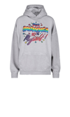 Balenciaga Grey Cotton Oversize Sweatshirt In Multi