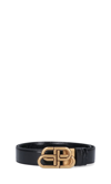 Balenciaga 25mm Bb Reversible Belt In Black