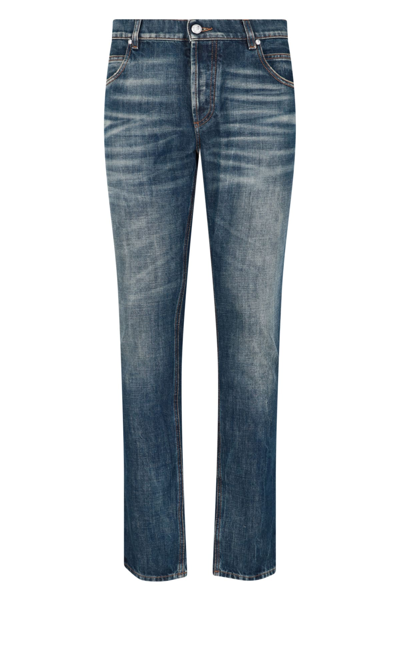 Balmain Brand-patch Regular-fit Jeans In Bleu Jean