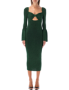Self-portrait Bow-detailed Cutout Lurex Midi Dress In Green