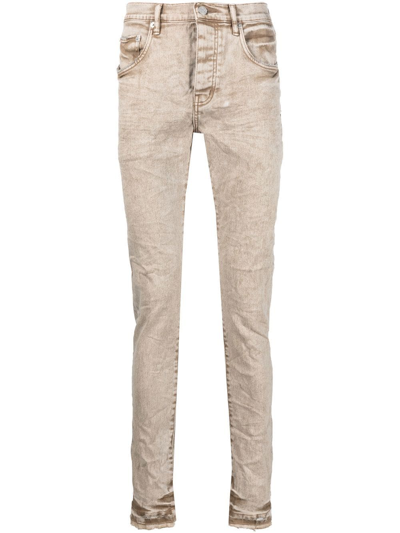 Purple Brand Neutral Distressed Mid-rise Jeans In Neutrals